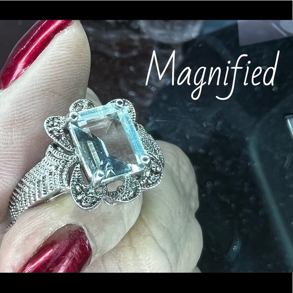 Jewelry - Sterling 925 Emerald Cut Achroite Tourmaline Ring